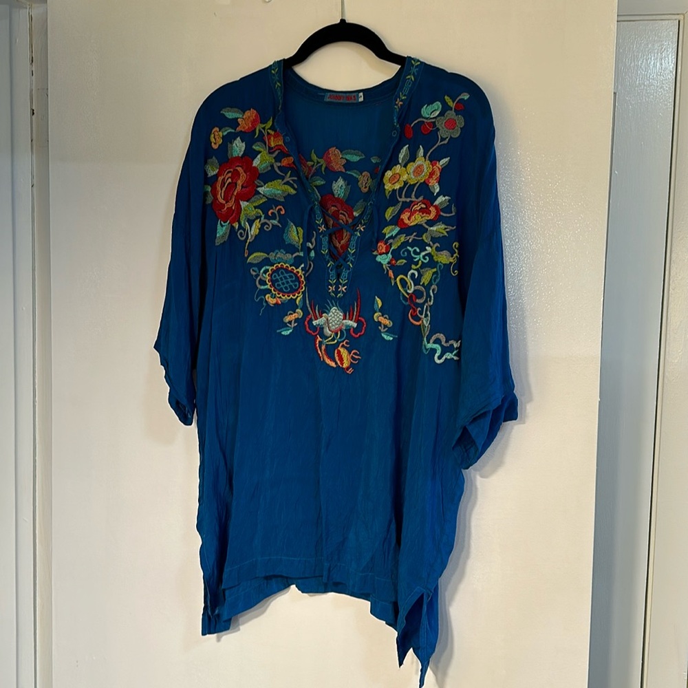 Johnny Was Silk Embroidered Tunic